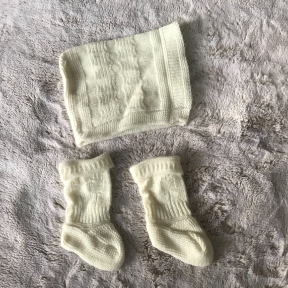 Knit Baby Bonnet & Sock Set - Picture 2 of 6